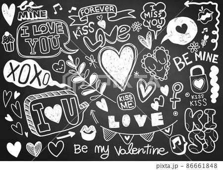 Love doodles background 86661848