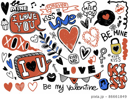 Love doodles background 86661849