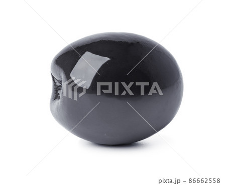 Single black olive isolated on white background Single black olive isolated on white background 86662558