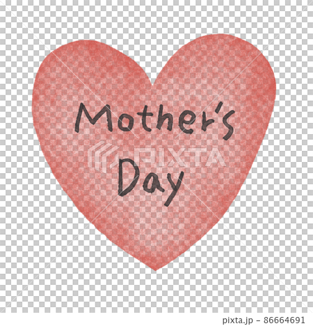 母の日　手描き水彩風ハートマーク 86664691