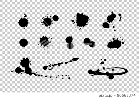 Splash dripping ink splash decoration set Splash dripping ink splash decoration set 86665374
