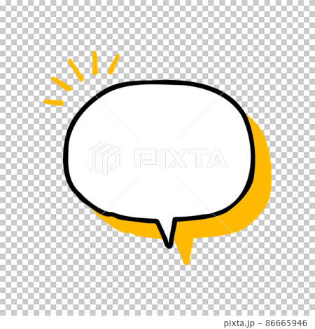 手書きのシンプルな丸い吹き出しと注目アイコン 86665946