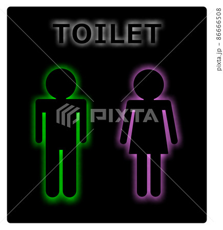 お手洗いを案内する男女のトイレマーク お手洗いを案内する男女のトイレマーク 86666508