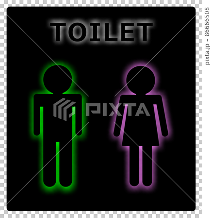 お手洗いを案内する男女のトイレマーク お手洗いを案内する男女のトイレマーク 86666508