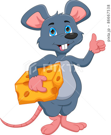 cartoon cute mouse holding cheese 86667538