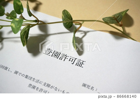 登園許可証のイメージ 86668140