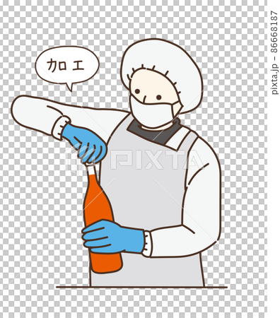 6次産業化　六次産業　商品化　加工　イラスト　女性 86668187