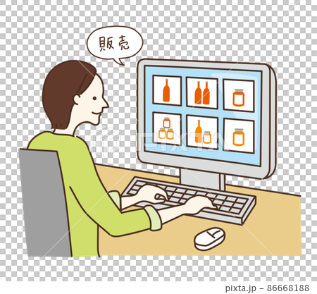 6次産業化　六次産業　商品化　加工　イラスト　女性 86668188