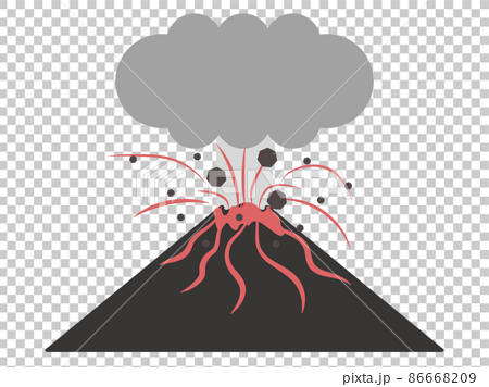 火山噴火 イラスト 自然 災害のイラスト素材