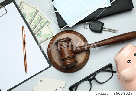 American law concept with judge gavel on white background 86668925