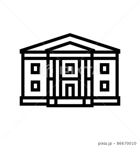 greek revival house line icon vector illustration 86670010