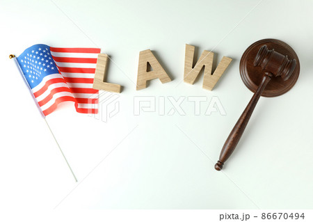 American law concept with judge gavel on white background American law concept with judge gavel on white background 86670494