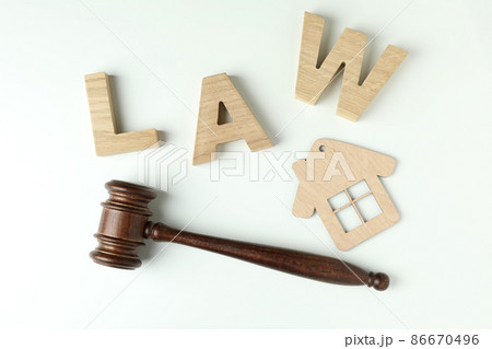 American law concept with judge gavel on white background American law concept with judge gavel on white background 86670496