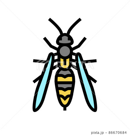 wasp insect color icon vector illustrationのイラスト素材 [86670684] - PIXTA