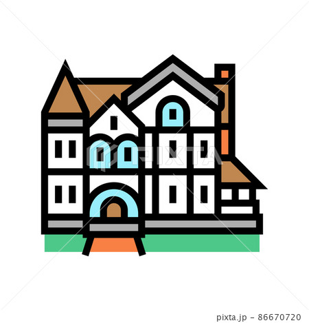 victorian house color icon vector illustration victorian house color icon vector illustration 86670720