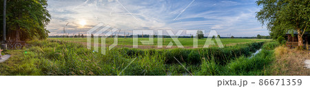 Impression from Gundwiesen recreation area near Frankfurt in Germany 86671359