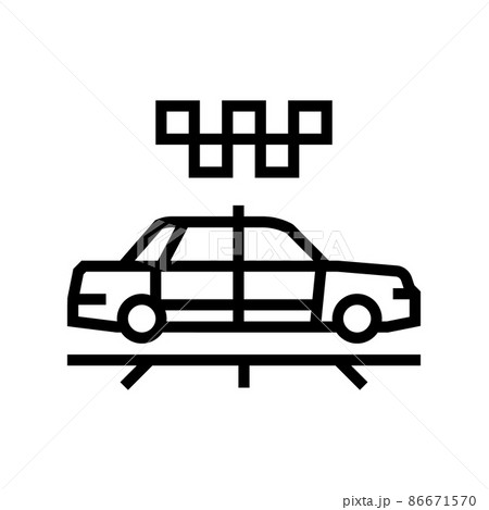 taxi cab line icon vector illustration 86671570