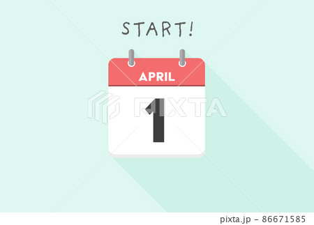 4月1日のカレンダー - startの文字が入った新年度や始まりのイメージ日めくり 86671585