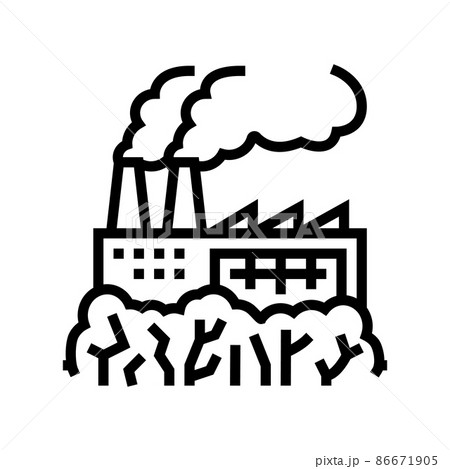 green factory line icon vector illustration 86671905