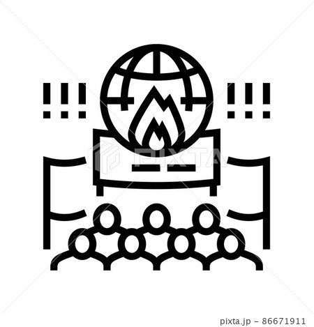 activist climate change line icon vector illustration 86671911