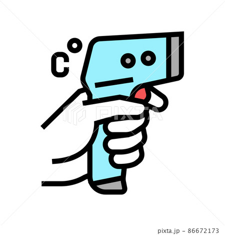 thermometer contactless color icon vector illustration 86672173