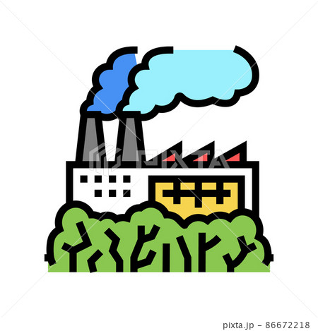 green factory color icon vector illustration 86672218