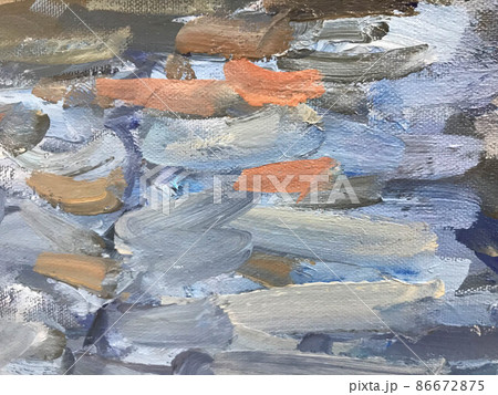 Artistic hand painted multi layered dark blue background 86672875