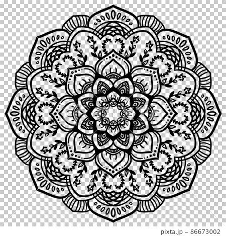 曼陀羅藝術（花卉和藤蔓） 86673002