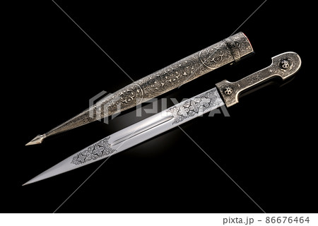 collectible silver dagger with scabbard on black collectible silver dagger with scabbard on black 86676464