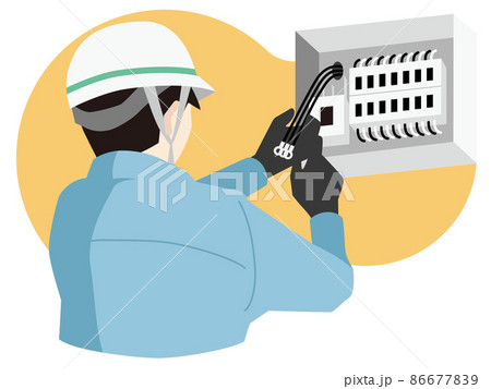ブレーカー取付工事のイラスト ブレーカー取付工事のイラスト 86677839
