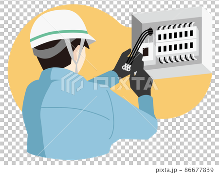 Illustration of breaker installation work 86677839