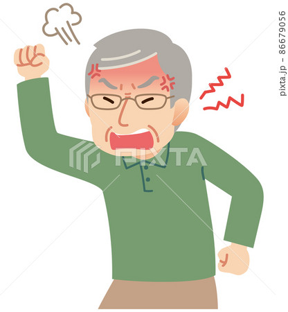 激怒する高齢者男性 86679056