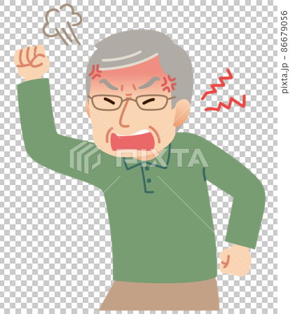 激怒する高齢者男性 86679056