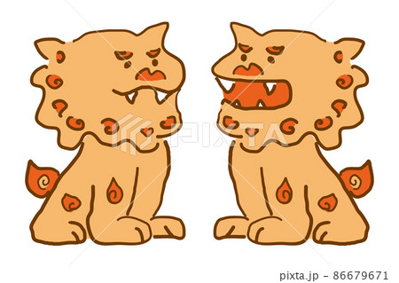 沖縄のシーサー　イラスト素材 86679671