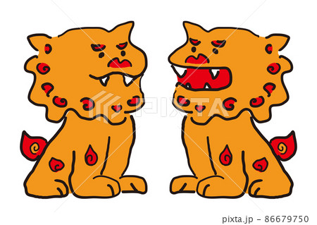 沖縄のシーサー　イラスト素材 86679750