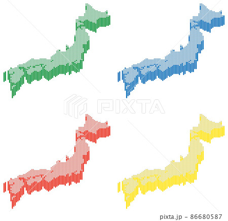 日本地図ドット　立体 86680587