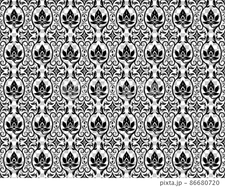 Asian pattern 05 (black) - Stock Illustration [86680720] - PIXTA
