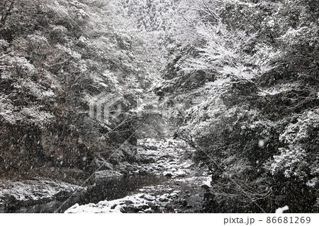 冬の別府峡　別府渓谷 86681269