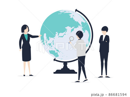 海外進出を検討する日本企業のイラスト素材 海外進出を検討する日本企業のイラスト素材 86681594