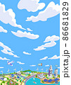 雄大な空と雲　SDGsの未来都市イラスト　バリエーションあり 86681829
