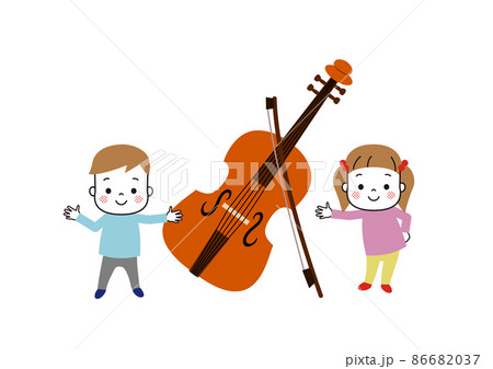 バイオリンと笑顔の子どもたち 86682037