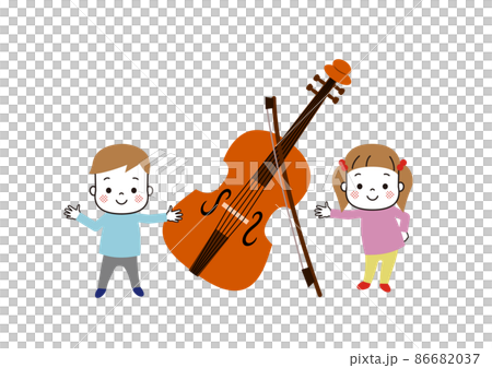 バイオリンと笑顔の子どもたち 86682037