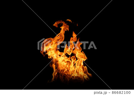 Fire flames on black background. abstract fire flame background. 86682100
