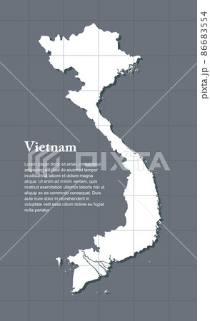 Vector Map Vietnam Template Asia Outline Countryのイラスト素材
