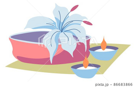 Spa salon treatment and relaxation, bowl flower 86683866