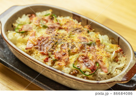 納豆ピザライスのアップ 86684086