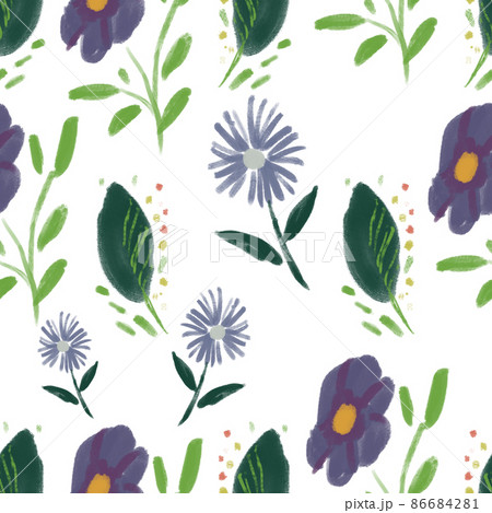 Seamless pattern with wildflowers on watercolor paper background. Seamless pattern with wildflowers on watercolor paper background. 86684281