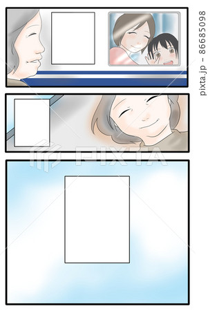 家族と駅の漫画テンプレート(2) 家族と駅の漫画テンプレート(2) 86685098