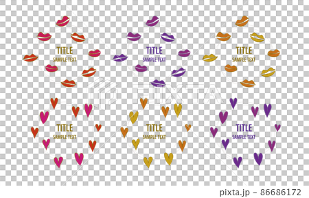 Heart and kiss mark frameset Heart and kiss mark frameset 86686172