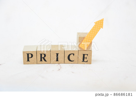 文字ブロック PRICE 上昇 文字ブロック PRICE 上昇 86686181